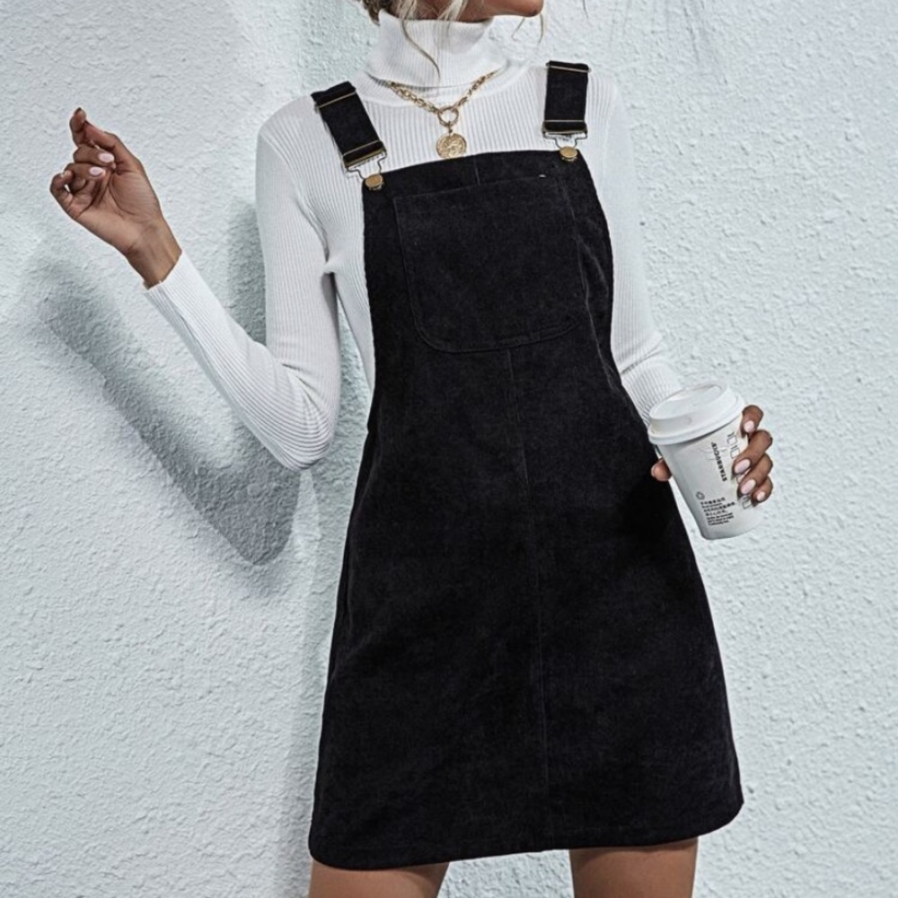 Corduroy Overall Mini Dress